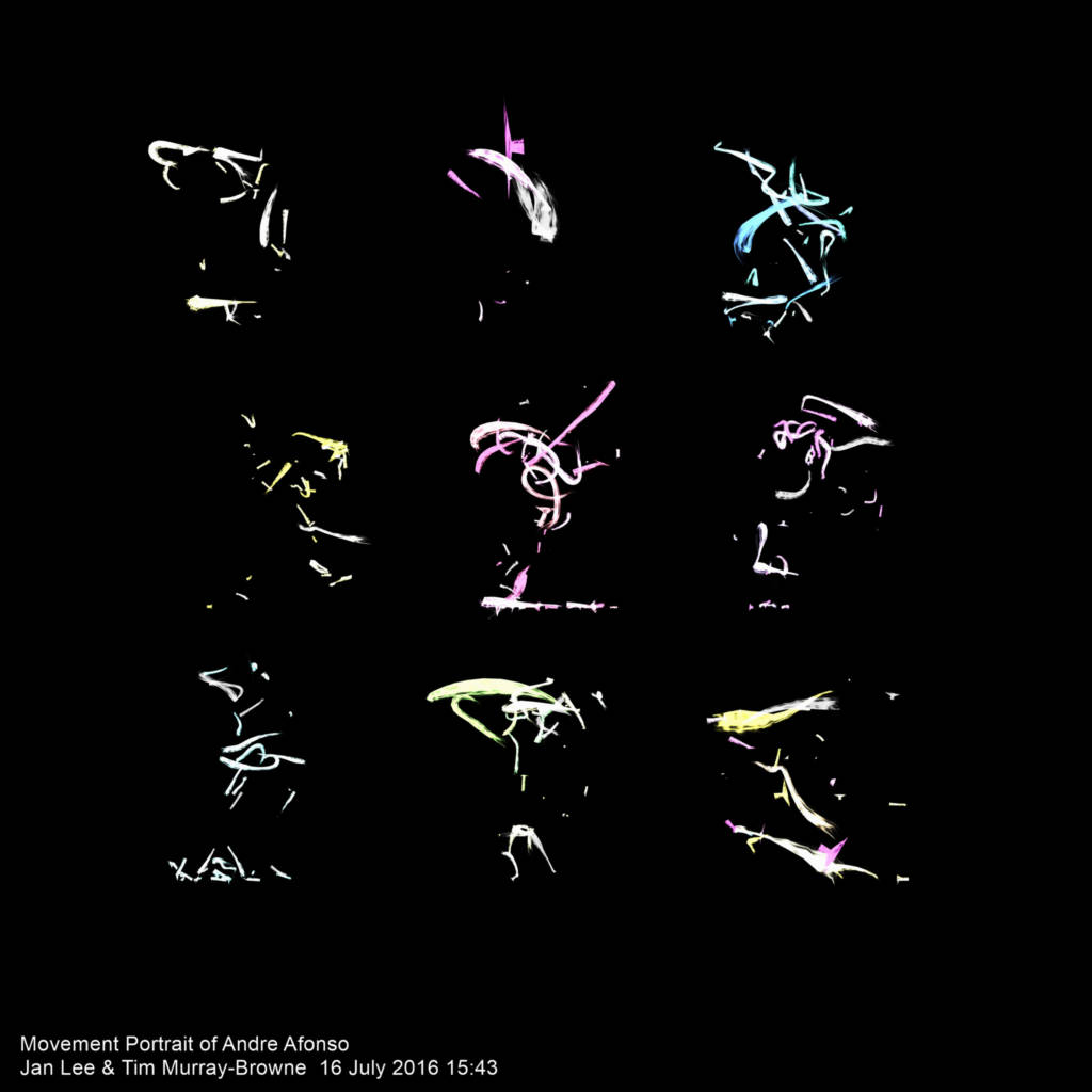 Movemet Alphabet by Jan Lee and Tim Murray-Browne - Movement Portrait of Andre Afonso created at the Victoria & Albert Museum on 16 July 2016.