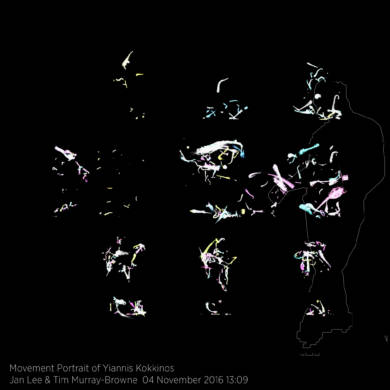 Movement Portrait of Yiannis Kokkinos by Jan Lee and Tim Murray-Browne